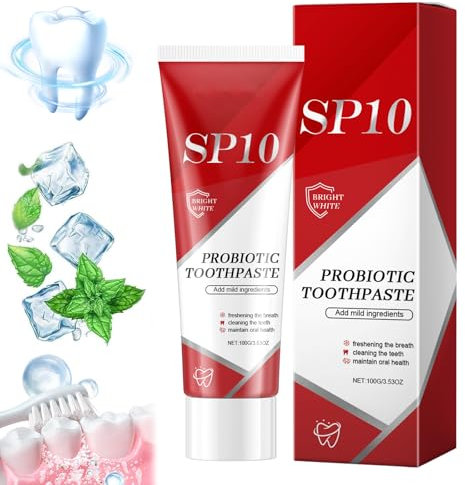 Sp-10 Zahnpasta, Super-Probiotic-10-Toothpaste, Sp-10 Ultra Aufhellende Zahnpasta, Baking Soda Zahnpasta, Probiotische Zahnpasta,Aufhellende Fleckenentfernung,Tiefe Reinigung Pflegezahnpasta