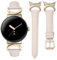 TOYOUTHS Lederarmband Kompatibel mit Google Pixel Watch 3 41mm/Pixel Watch 2/Google Pixel Damen, Schlank Dressy Leder Armbänder mit C-förmiger Schnalle für Pixel Watch 2, Polarstern/Champagne Gold