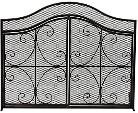 SFANIIX Iron Fire Place Cover Fireplace Screen Panel Fire Screen Floor Home Partition Wrought Iron Paint Fire Screen Household Fireplace Tools Wood Stove Accessories