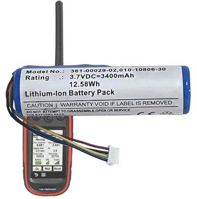 MUKUZI Batterie compatible avec Gar-min Alpha 100, DC50, T5 GPS, TT10, TT15, TT15X Dog Trainer 3400 mAh (remplacement pour 361-00029-02 010-10806-30)