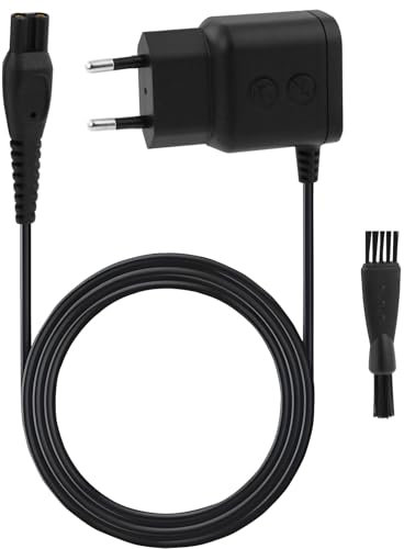 15V 0.36A HQ8505 Cargador Cable para Philips HQ7100, HQ8170, HQ6425, QG3200, QG3300 QT4050 QT4070 PT710 PT715, Cargador Adaptador 1 Metro, Charger Afeitadora con Cepillo Limpieza, para Máquina afeitar