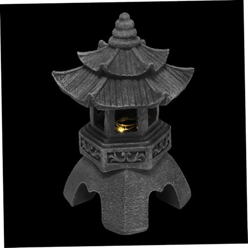 DECHOUS Pagoden Solarleuchte Für Draußen Statue Dekoration Japanische Gartenlaterne Landschaftsbeleuchtung Mit Solarenergie Asiatisches Zuhause Dekor wasserdichte Gartendekoration Solarlam