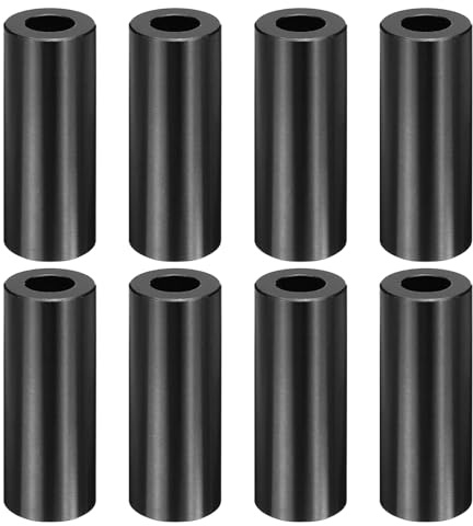 sourcing map 8pcs M10 Metal Spacers, M10 x 3/4 OD x 2 L Aluminium Spacer Round Unthreaded Standoff Bushing Plain Finish for Screw Bolts, Black