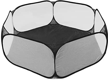 Saluaqui Faltbare Interaktive Kleine Tiere Zelt -Spielstall - Tragbares Atmungsaktives Haustierkäfigzelt für Einfachen Zugang, Schwarz (Black)