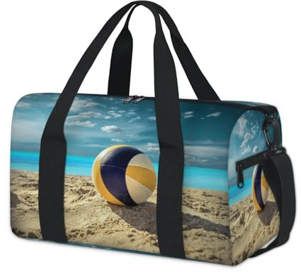Ocean Beach Volleyball Sporttasche Volleyball Wochenende Übernachtung Tasche Tote Holdall Casual Travel Gym Seesack für Kinder, Mädchen, Jungen, Damen, Herren