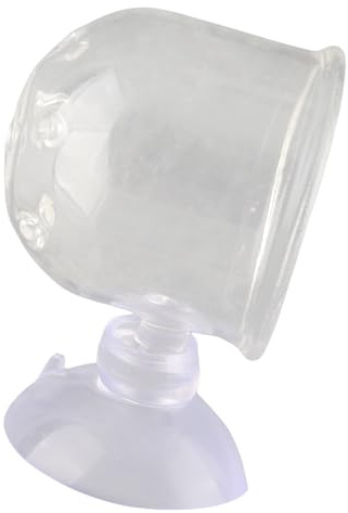 Hamwesh Transparenter Aquarium-Futterbehälter für Fischfütterung, Material, Geeignet für Rot und Wasser, Erhöht das Futtervergnügen der Fische (Perforierter Glasbecher (geeignet für Nematoden))