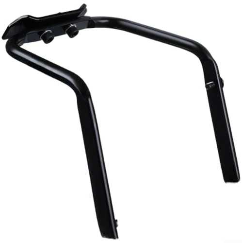 MoSundi Portapacchi posteriore per bicicletta con doppio supporto per bottiglia d'acqua, supporto stabilizzatore in lega di alluminio per borsa da sella, design anti-vibrazione, nero