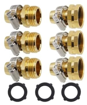 JMORCO Raccord Tuyau Arrosage Raccord de Tuyau d'arrosage 3 pièces 3/4'' 5/8'' Raccords Rapides for Réparation fuites d'eau endommagées Adaptateur d'irrigation(3set)
