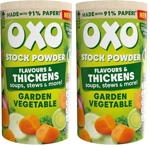 OXO Garden Vegetable Stock Powder, 100 g (2-Pack) | Vegan Friendly, Quick Prep, Aromatic Blend, Ideal for Soups & Stews