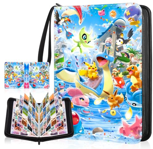 Niaetuto 50 PCS Classeur Carte,900 Cartes Album Porte Carte,Portable Album de Collection,Imperméable Albums pour Cartes à Collectionner