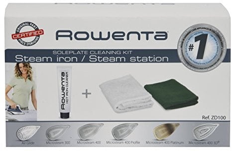 Rowenta ZD100 Non-Toxic Stainless Steel Soleplate Cleaner Kit for Steam Irons