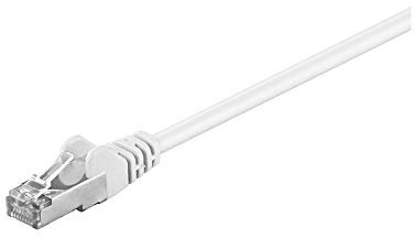 Goobay 93492 CAT 5e Câble de Liaison Réseau, F/UTP, Connecteur Ethernet RJ45, Blanc, 10m Longueur