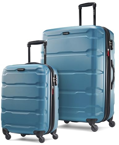 Samsonite Omni PC Hardside Erweiterbares Gepäck, Blau (Caribbean Blue), Checked-Large 28-Inch, Omni PC Hartschalengepäck erweiterbar mit Spinnrollen