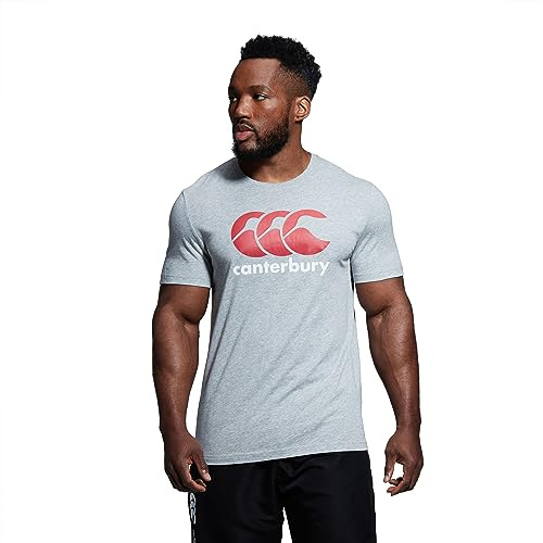 Canterbury Men's CCC Logo Tee T-Shirt | Soft Cotton Blend Non-Technical T-Shirt, Classic Marl, 4XL
