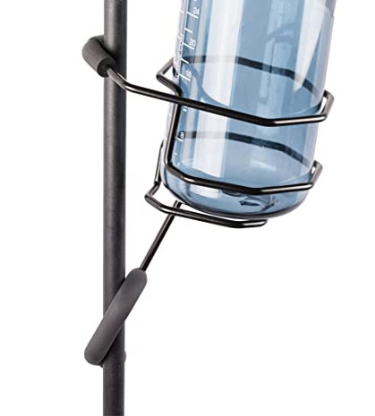 String Swing Mic Stand Large Drink Holder - Microphone & Cymbal Pole Mount for Nalgene Water Bottle Mason Jar Atlas Coffee Thermos Contigo Travel Mug - Black Heavy Duty Studio Quality Made in USA -