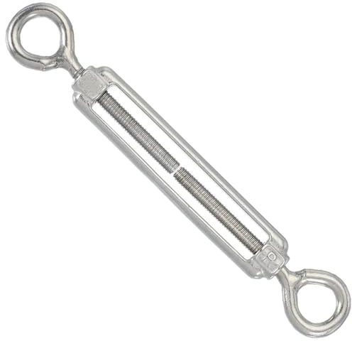 Merriway BH06893 Stainless Steel 316 A4 Marine Grade Turnbuckle Wire Tensioner Eye & Eye M5 (3/16 inch)