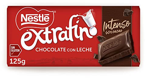 Nestle Extrafino Tableta de Chocolate con Leche Intenso 40% Cacao 125 g, sin Gluten