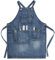 CPTDCL Unisex Jeans Schürze, Blau Denim Schürze für Haarstylisten, Handwerker, Barista, BBQ, mit praktischen Taschen für Männer und Frauen (M)