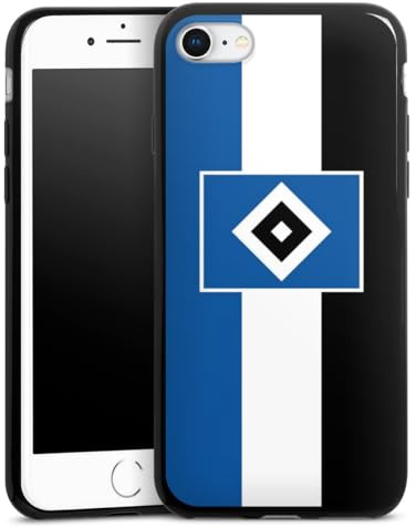 Slim Case extra dünn kompatibel mit Apple iPhone 7 Silikon Handyhülle schwarz Hülle HSV Streifen Hamburger SV
