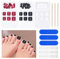 72 Stück Künstliche Fußnägel zum Aufkleben Set, 12 Größen Falsche Fußnägel Tips, Full Cover Acryl Künstliche Zehennägel und Nagelfeilen für Damen Frauen Nagelkunst DIY