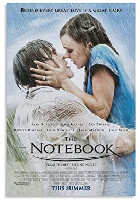 2000er Jahre Drama Filme The Notebook Poster Leinwand Wandkunst Poster Dekorative Schlafzimmer Modern Home Print Bild Kunstwerke Poster 20x30cm