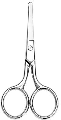 Nasenhaarschere,Rostfreies Nasenschere,Ohrenschere,Bartschere,Nagelpflege, Körperpflege,Nasenhaar und Ohrenhaar Schere, Bartschere aus Edelstahl mit Gerader Abgerundeter Spitze, Silber,1PC