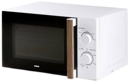 DOMO DO2720 Mikrowelle Weiß, Holz 700 W Timerfunktion