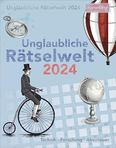 Unglaubliche Rätselwelt - Kalender 2024 - Harenberg-Verlag - Wissenkalender - Tagesabreißkalender mit spannenden fragen - 12,5 cm x 16 cm