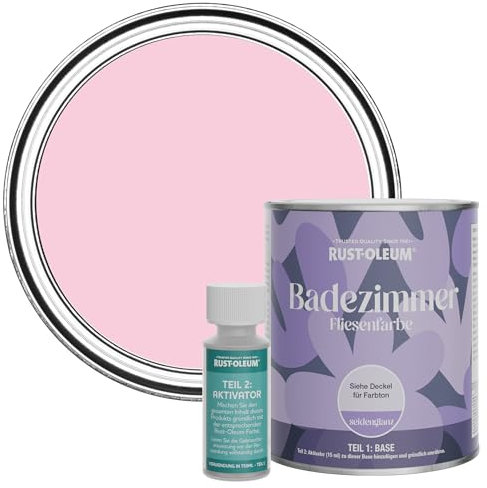 Rust-Oleum Pink Water-Resistant Bathroom Tile Paint in Satin Finish - My Husband Said No 750ml