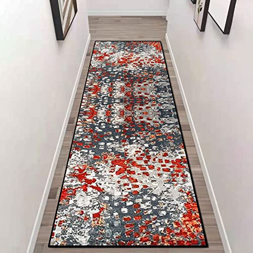 ichu Geometric Trellis Runner Rug，Rubber Backed Non Slip，Washable,Soft Touch Runner Rug For Living Room/Kitchen/Hallway/Bedroom/Corridor