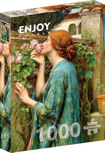 Enjoy Puzzle - 1000 Stück Jigsaw Puzzle - Matte Finish, Soft Touch, Sturdy and Unique Pieces, Tight Fit - Vivid Colors - Soul of the Rose - Waterhouse Famous Romantic Painting - Ab 12 Jahren