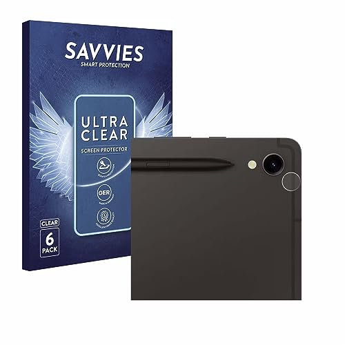 Savvies 6 Stück Schutzfolie für Samsung Galaxy Tab S9 WiFi (NUR Kameraschutz) Displayschutz-Folie Ultra-Transparent