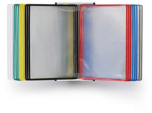 Tyewomiy Porte Vue Detachable A4, Support Kit Mural Document Métal Compatibles 40 Pochettes, Vario Coloris (Color : Color Base+Panel, Size : 8.27x11.69in)