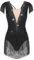 Vsadsau Damen Balletttrikot / Turnanzug / Turnanzug / Turnanzug mit Strasssteinen, Quaste, Schwarz , 38