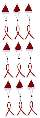 minkissy 3 Sätze Mini-Weihnachtsmütze weihnachtsdeko weihnachtsschal Katzenschal Weihnachtsmütze Minipuppe Mini-Puppen pro Hut für Weihnachten Weihnachtsmütze für Haustiere Cosplay
