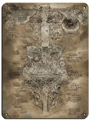 Blackstone Abyss Made in Abyss Map of The Abyss Poster Blechschild Vintage Metall Pub Club Cafe Bar Home Wandkunst Dekoration Poster Retro 30 x 40 cm