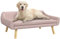 PawHut Divano per Cani Divano per Gatti con Schienale, Divano per Cani con Gambe in Legno, Divano per Animali Domestici con Cuscino, Letto per Cani di Taglia Media e Grande, Velluto, Rosa, 102 x 58,5