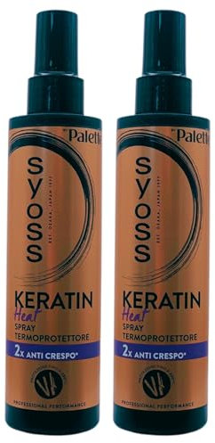 TestaNera Keratin Heat, Spray Protezione Calore, Anti Crespo 200ml (2 Spray)