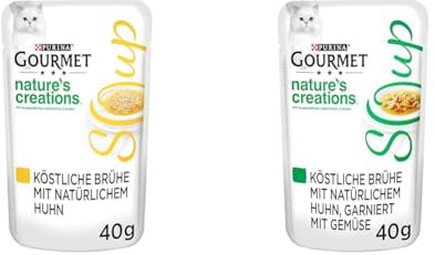 Purina Tidy Cats PURINA Gourmet Crystal Soup für Katzen mit naturbelassenem Huhn & Gourmet PURINA Gourmet Crystal Soup für Katzen mit naturbelassenem Huhn und Gemüse, 32er Pack (32 x 40g)