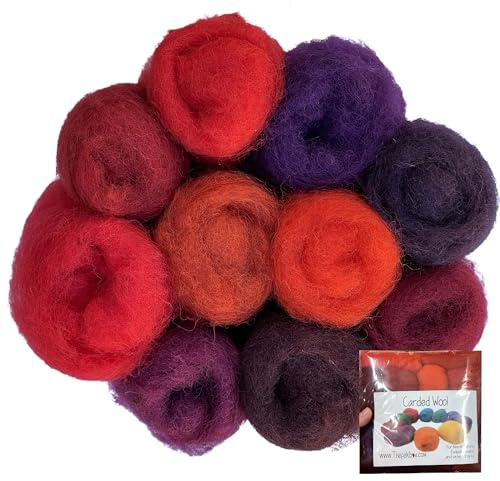 Red Mix Shades Carded Wool Needle & Wet Felting 100g Pack – Felt Box