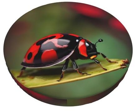 HJLUUFT Red Ladybug Dasisy elastische runde Hockerbezüge – bequeme und dehnbare Barstuhlkissen – weiche Kissen-Schonbezüge für Hocker