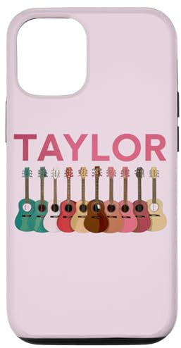iPhone 12/12 Pro Taylor Personalized Name I Love Taylor Guitar Pink Case