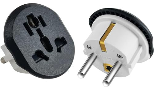 JUANIO Lot de 2 Adaptateur de Voyage Prise Universel Type-E/F France vers Thaïlande, Japon, Australie, UK, Canada, Switzerland