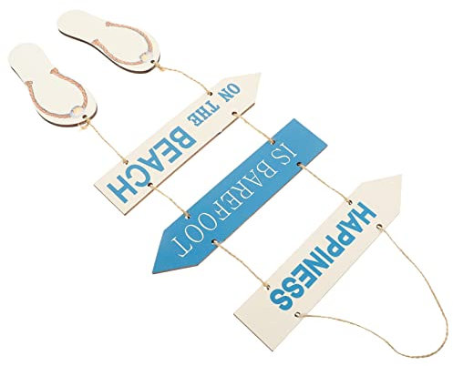 CORHAD Pantoffeln Holzanhänger Strand Wandkunst Strand-Schlafzimmer- Sommerdeko für den einzug bürodeko Heimdekoration Stranddekoration für zu Hause Bauernhausschilder