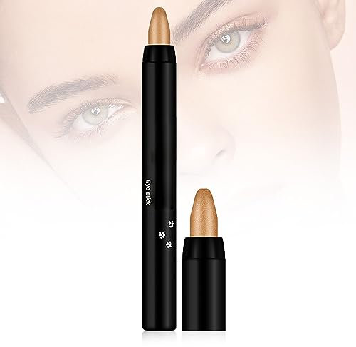 Wasserfester Glitzer Lidschattenstift, 2024 Neuestes 2 Stück Wasserfester Glitzer Lidschatten Stift, Glitter Lidschatten Stick Schimmer Glitter Perle Creme Lidschatten Stick (06 Desert Gold)