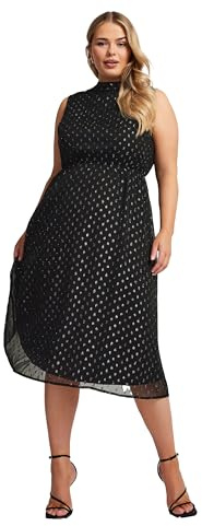 Yours London Curve Metallic Dobby Bow Back Dress - Women's - Plus Size Curve