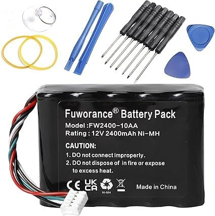 Fuworance 2400mAh 12V 533-000050 Batterie de Remplacement Compatible avec Logitech Squeezebox Radio, XR0001, X-R0001, HRMR15/5, 1NT210AAHCB10YMXZ NiMH Batterie avec Outils de réparation