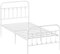 HOMCOM 3ft Single Bed Frame with Underbed Storage, Metal Platform Bed frame with Tall Headboard, Footboard and Steel Slat Support, No Box Spring Needed, Easy Assembly, White