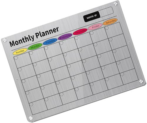 Mumuve Calendario magnético de acrílico transparente para nevera, calendario semanal y mensual, pizarra magnética borrable para nevera