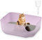 Olurrsia Katzentoilette, 56L x 42B x 22H cm Katzenklo mit Hohem Rand, Für Kleine und Mittelgroße Katzen, Katzentoilette mit Leder-Seitengriff & Streuschaufel, Transparentes Lila